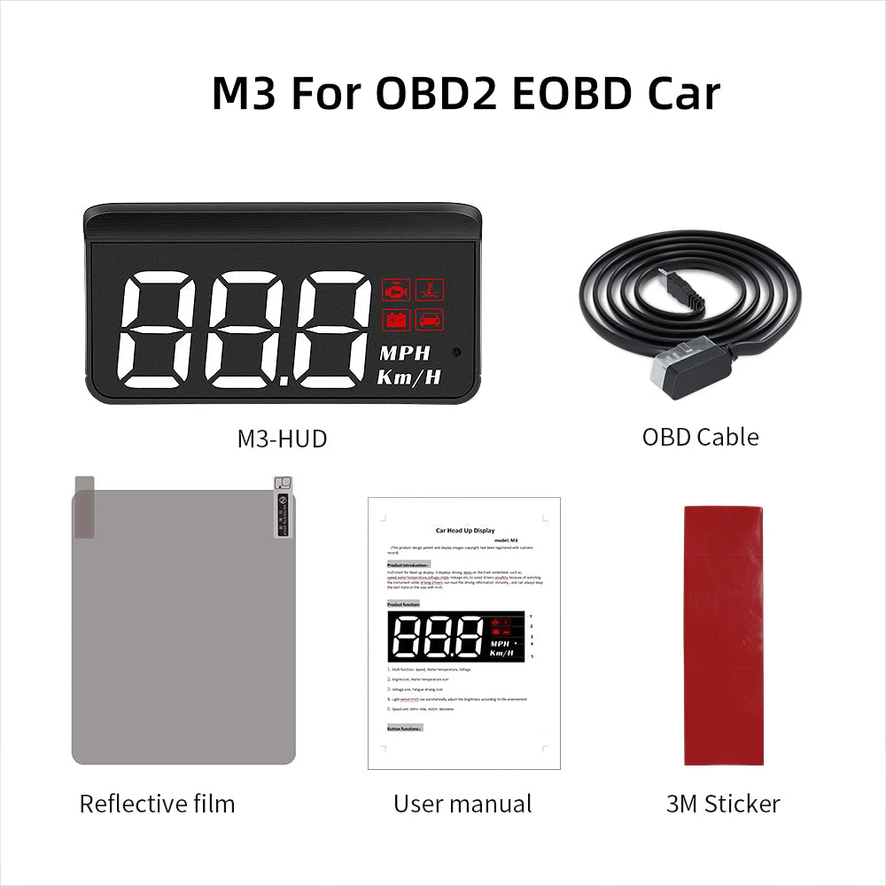 WYING M3 OBD2 GPS HUD Digital Speedometer for Cars